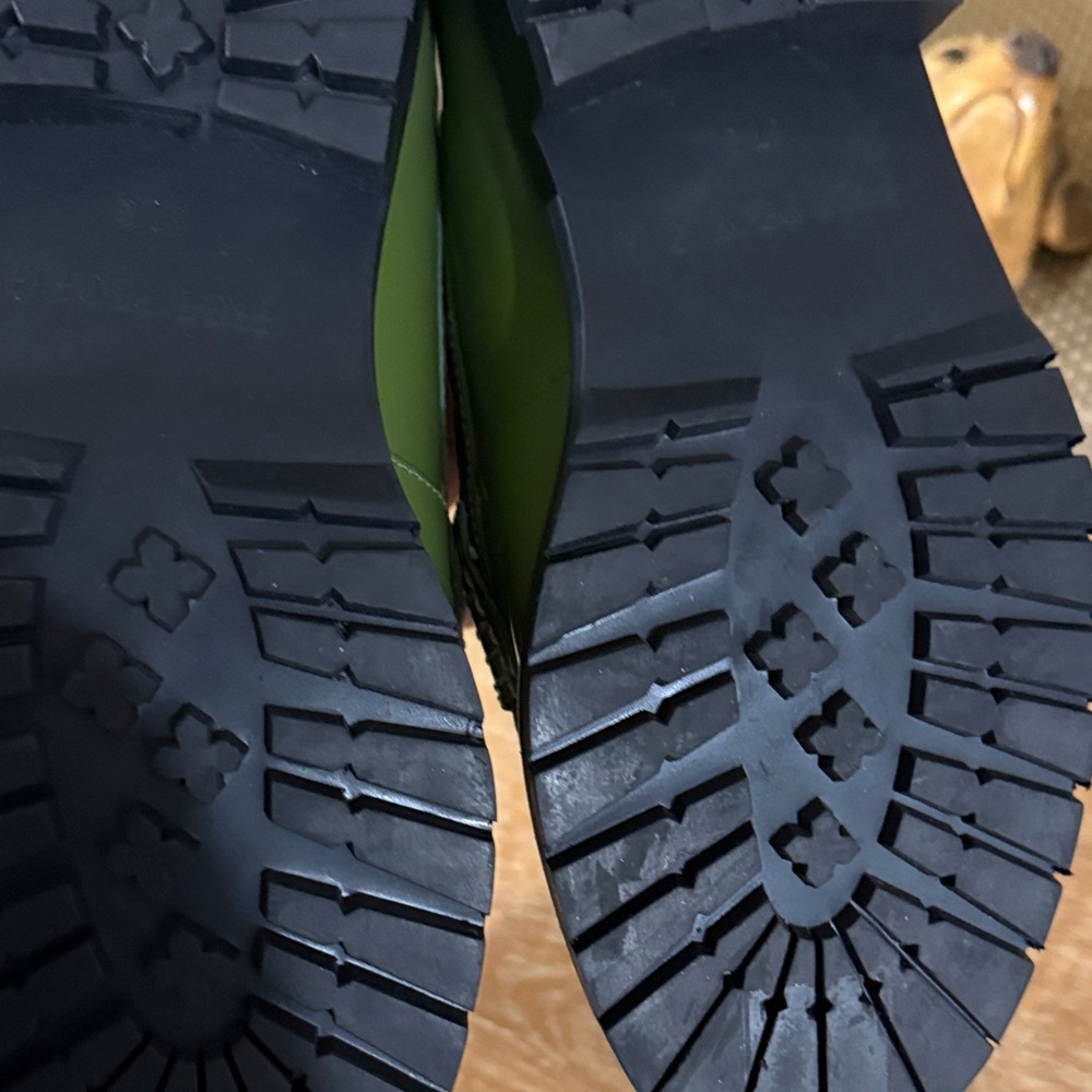 Free People Olive Green Leather Penny Loafers - Picture 3 of 3